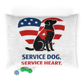 Service Dog Pet Bed — American Flag Heart Design, "Service Dog. Service Heart."
