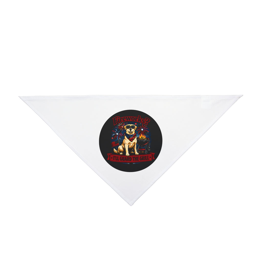 Patriotic Dog Bandana — "I’ll Guard the Grill" Fourth of July Pet Bandana