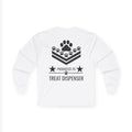 Long Sleeve Tee — "Promoted to Treat Dispenser" Paw Print Shirt