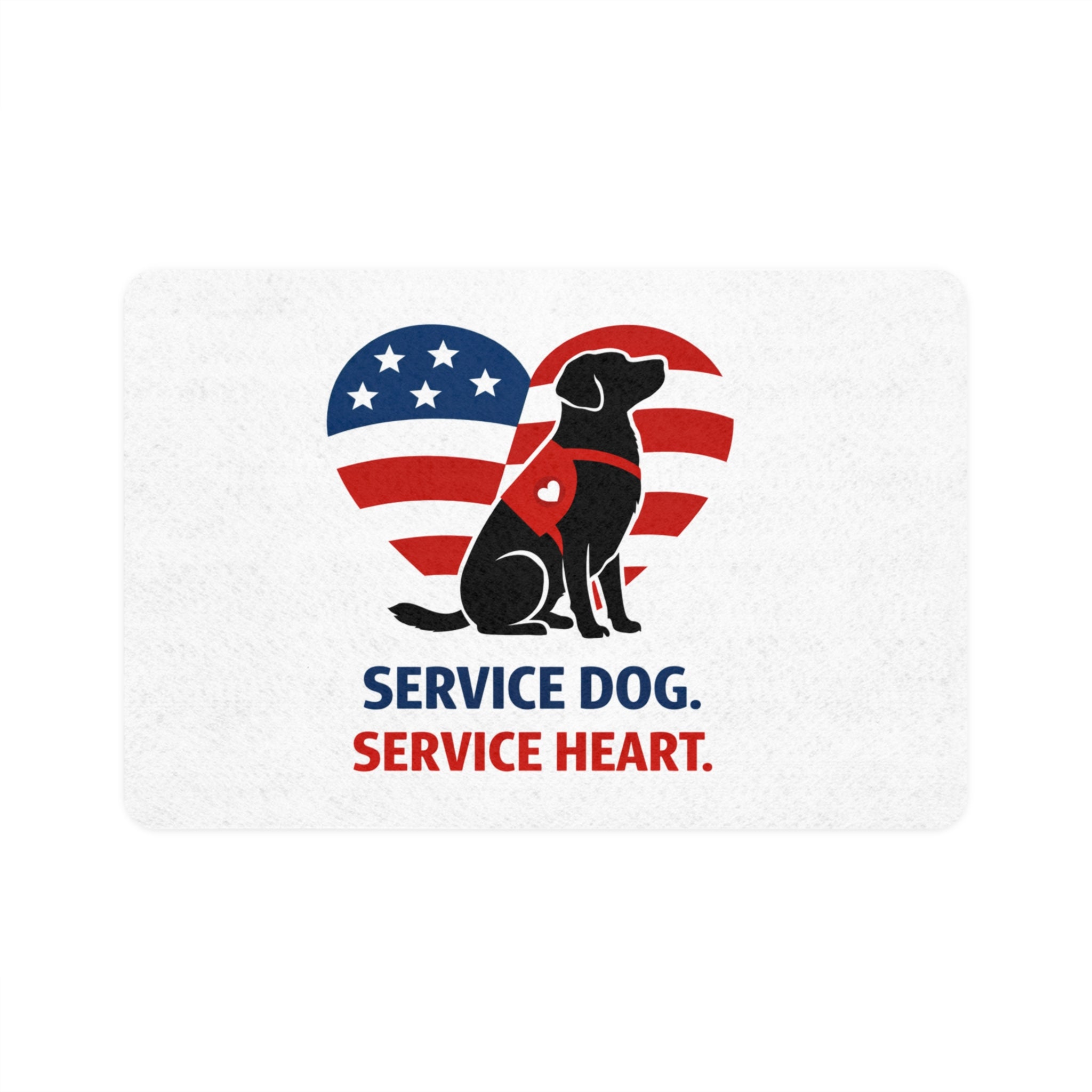 Service Dog Food Mat (12x18) — "Service Dog. Service Heart." Patriotic Paw Placemat