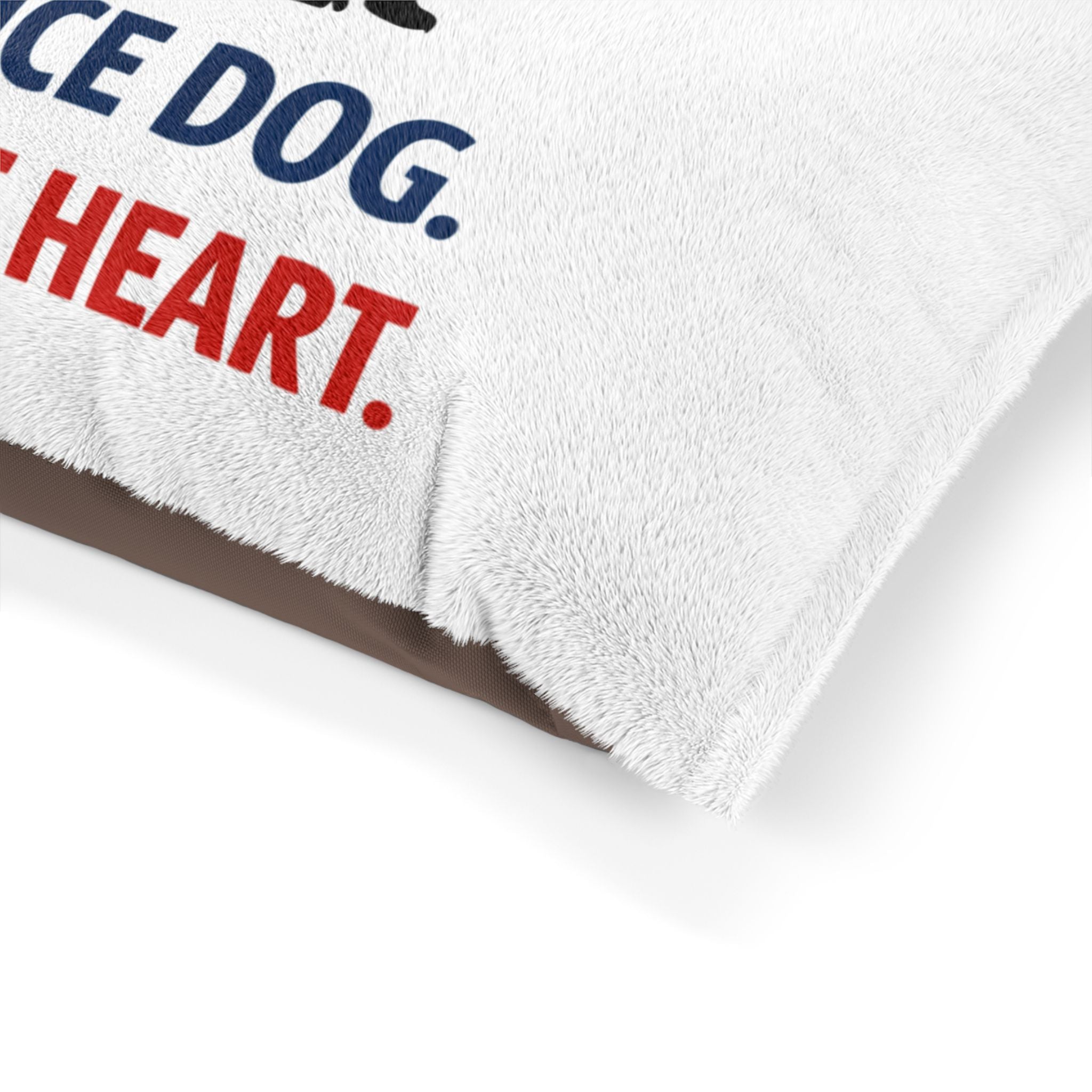 Service Dog Pet Bed — American Flag Heart Design, "Service Dog. Service Heart."