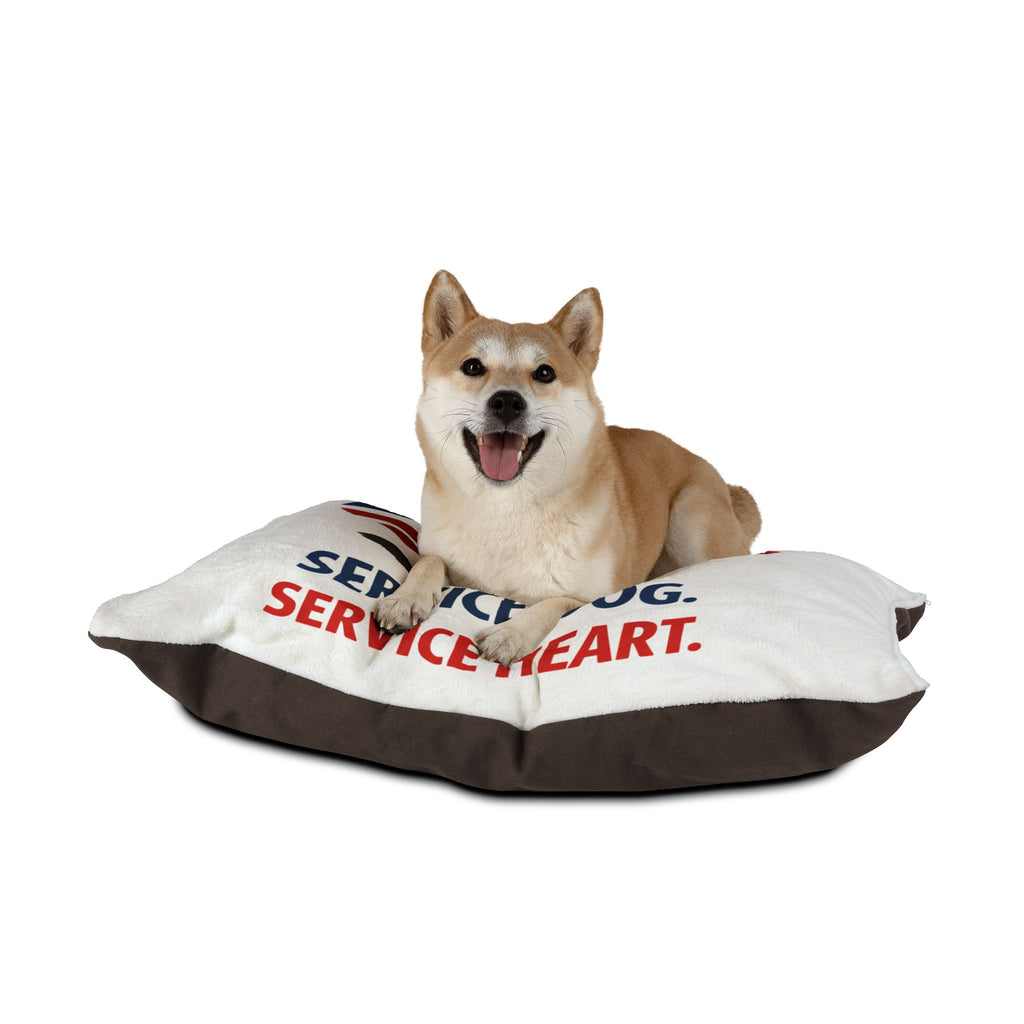 Service Dog Pet Bed — American Flag Heart Design, "Service Dog. Service Heart."