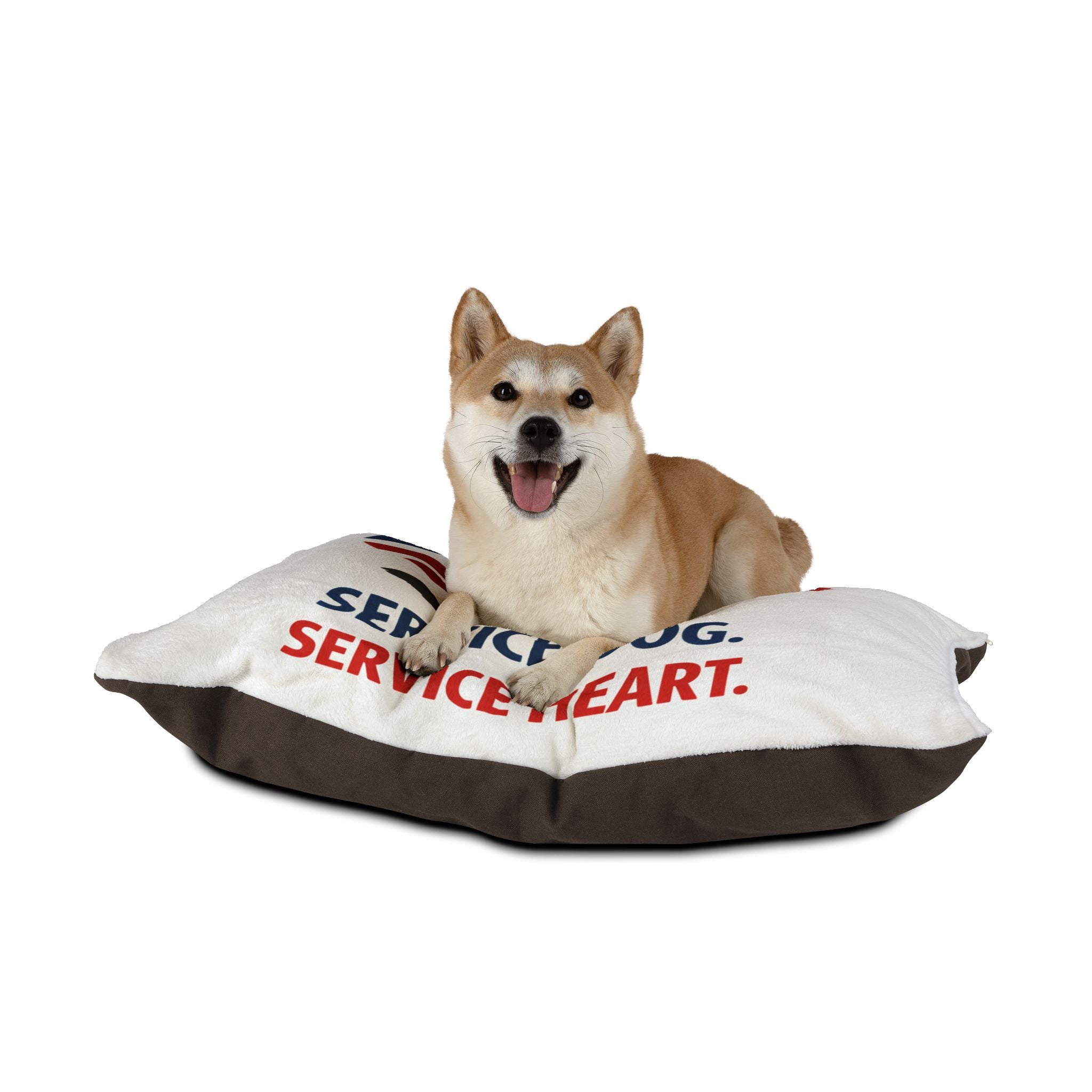 Service Dog Pet Bed — American Flag Heart Design, "Service Dog. Service Heart."